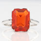 Art Deco Platinum Fire Opal Solitaire Ring - Friar House