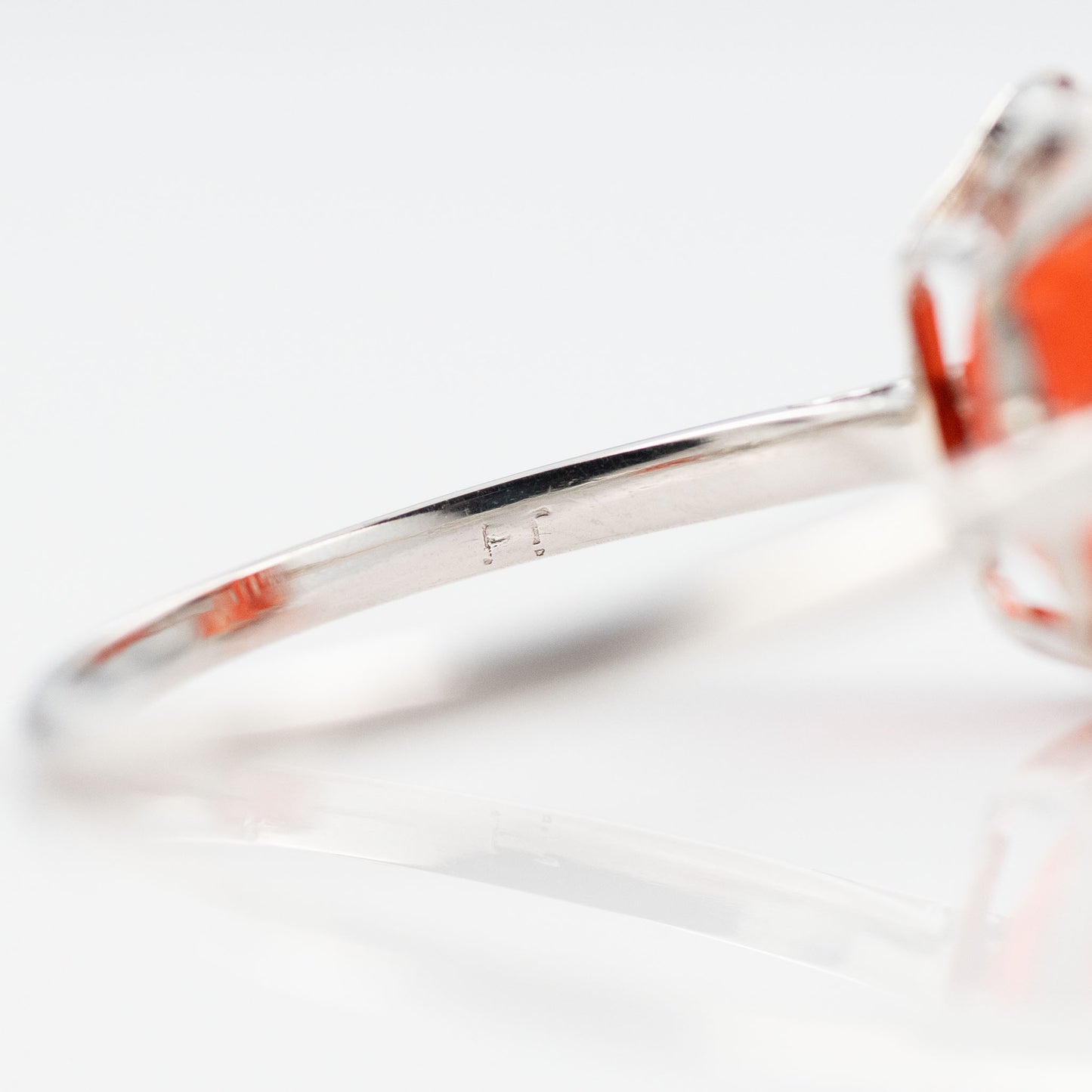 Art Deco Platinum Fire Opal Solitaire Ring - Friar House
