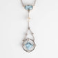 Art Deco Platinum Gold Aquamarine Diamond and Seed Pearl Pendant - Friar House