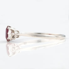 Art Deco Platinum Ruby and Diamond Three Stone Ring - Friar House