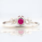 Art Deco Platinum Ruby and Diamond Three Stone Ring - Friar House
