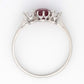 Art Deco Platinum Ruby and Diamond Three Stone Ring - Friar House