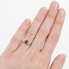 Art Deco Platinum Ruby and Diamond Three Stone Ring - Friar House