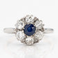 Art Deco Platinum Sapphire and Diamond Cluster Ring - Friar House