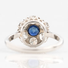 Art Deco Platinum Sapphire and Diamond Cluster Ring Friar House