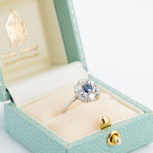 Art Deco Platinum Sapphire and Diamond Cluster Ring - Friar House