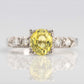 Art Deco Platinum Yellow Sapphire and Diamond Ring - Friar House Antique Jewellery