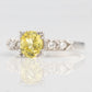 Art Deco Platinum Yellow Sapphire and Diamond Ring - Friar House Antique Jewellery