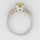 Art Deco Platinum Yellow Sapphire and Diamond Ring - Friar House Antique Jewellery