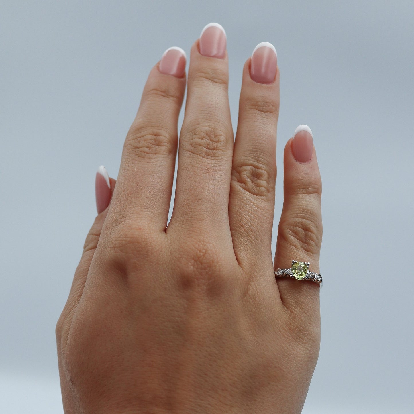 Art Deco Platinum Yellow Sapphire and Diamond Ring - Friar House