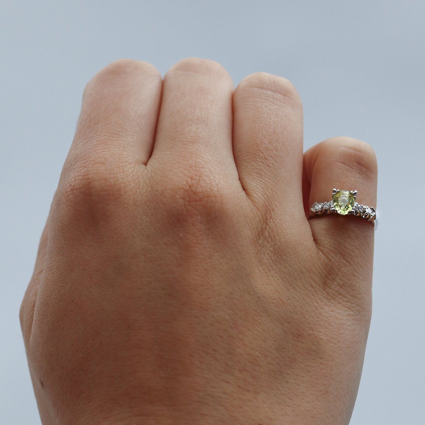 Art Deco Platinum Yellow Sapphire and Diamond Ring - Friar House