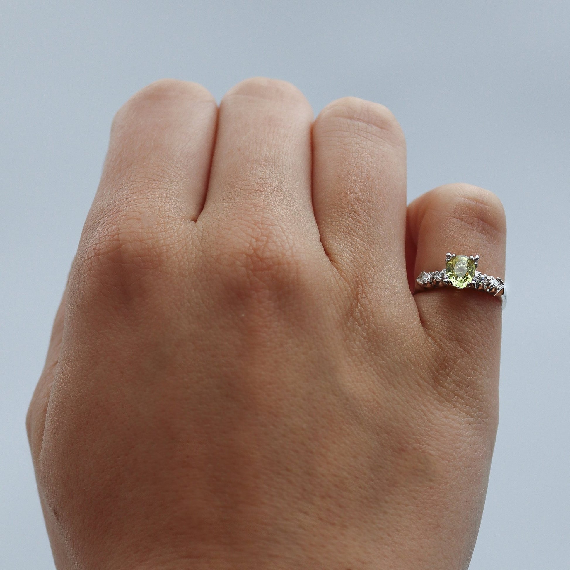 Art Deco Platinum Yellow Sapphire and Diamond Ring - Friar House