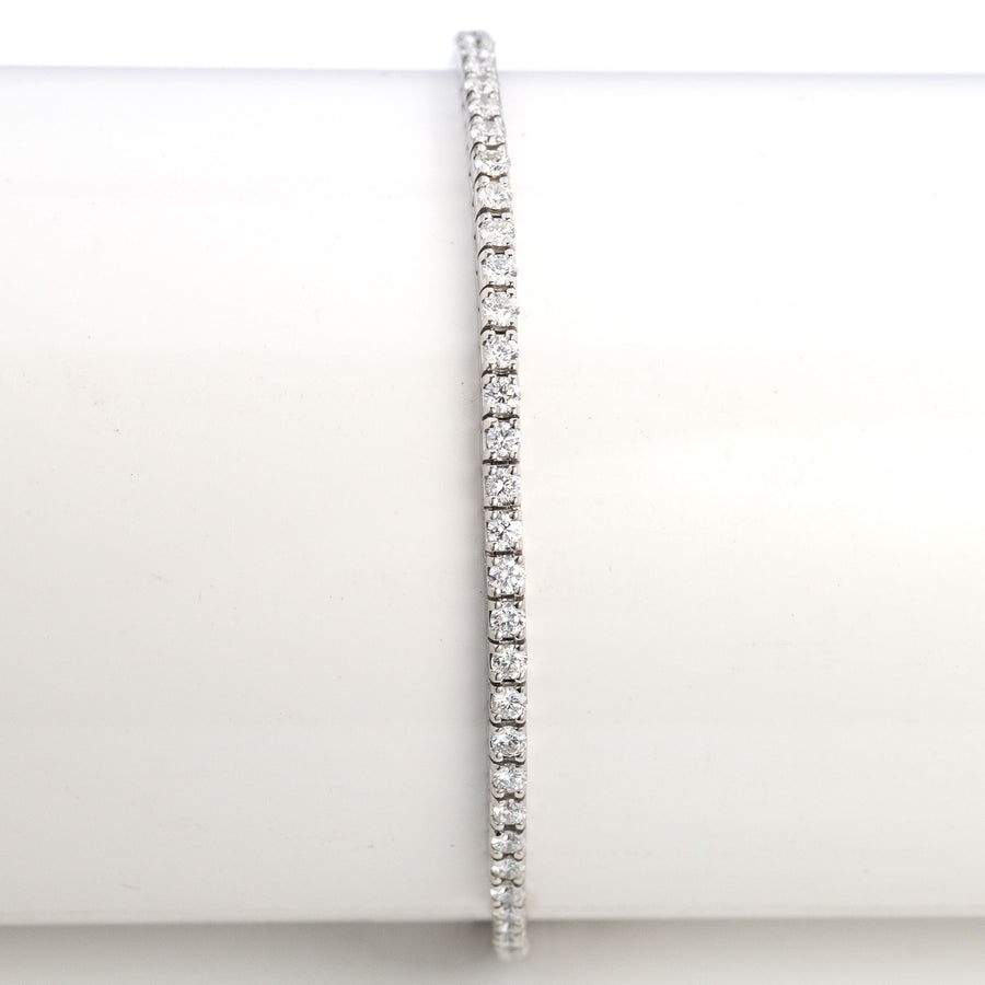 Contemporary 14ct White Gold Five Carat Diamond Line Bracelet - Friar House