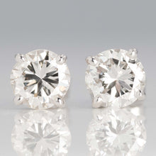 Contemporary 18ct White Gold 1 carat Diamond Stud Earrings - Friar House Antique Jewellery
