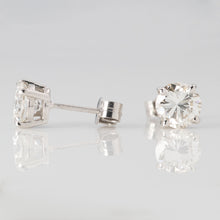 Contemporary 18ct White Gold 1 carat Diamond Stud Earrings - Friar House