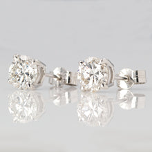 Contemporary 18ct White Gold 1 carat Diamond Stud Earrings - Friar House