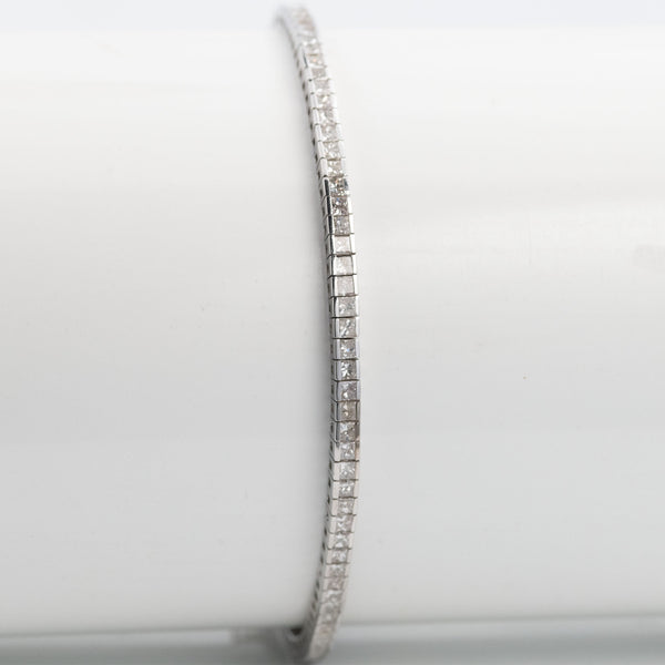Contemporary 18ct White Gold 5 Carat Diamond Line Bracelet - Friar House