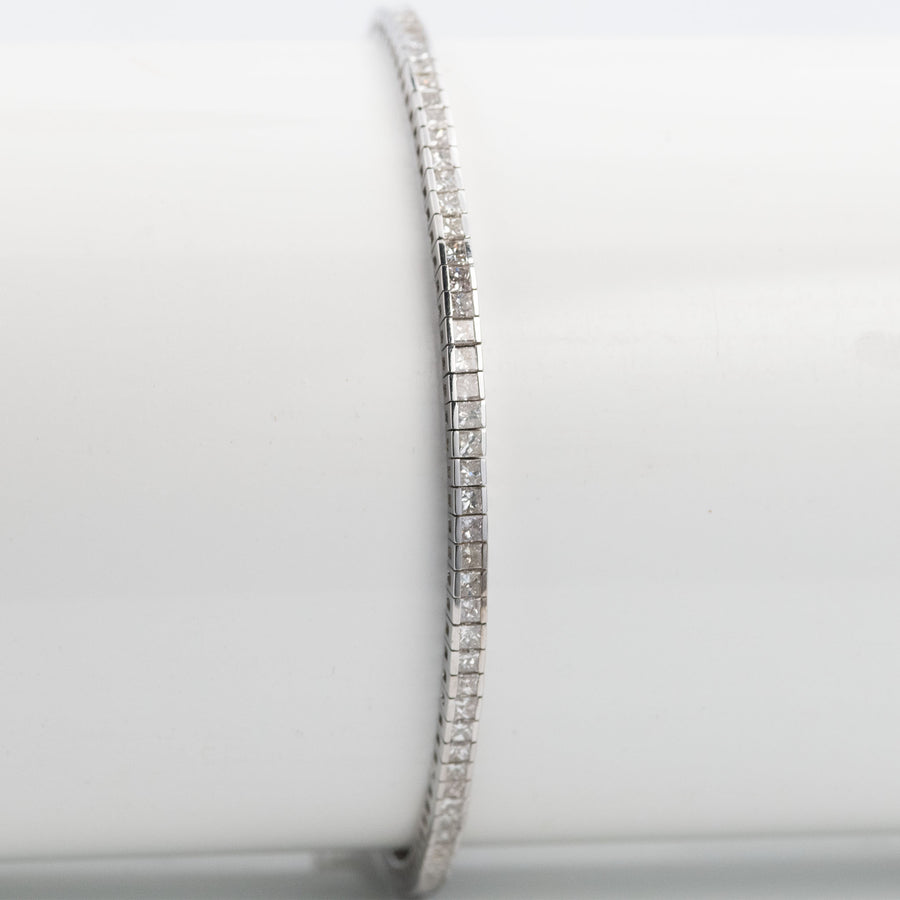 Contemporary 18ct White Gold 5 Carat Diamond Line Bracelet - Friar House