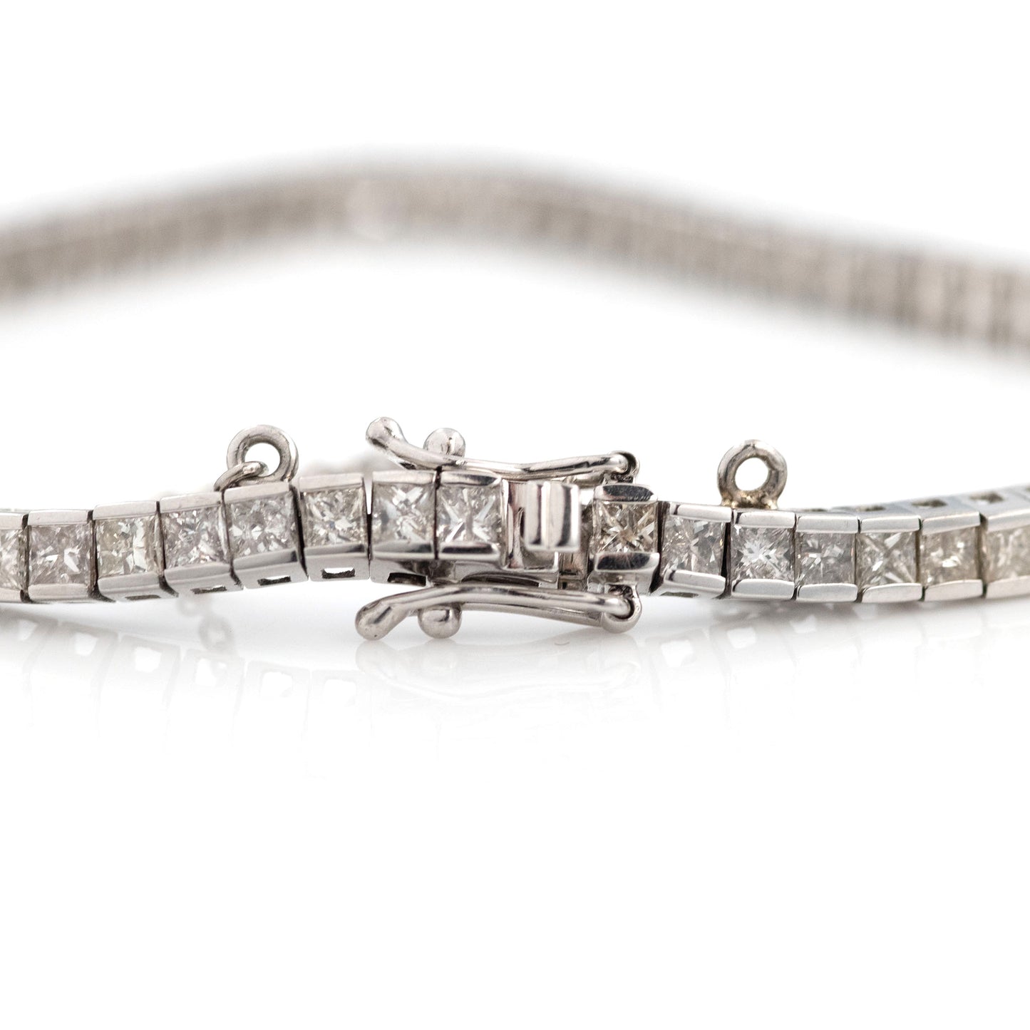 Contemporary 18ct White Gold 5 Carat Diamond Line Bracelet - Friar House