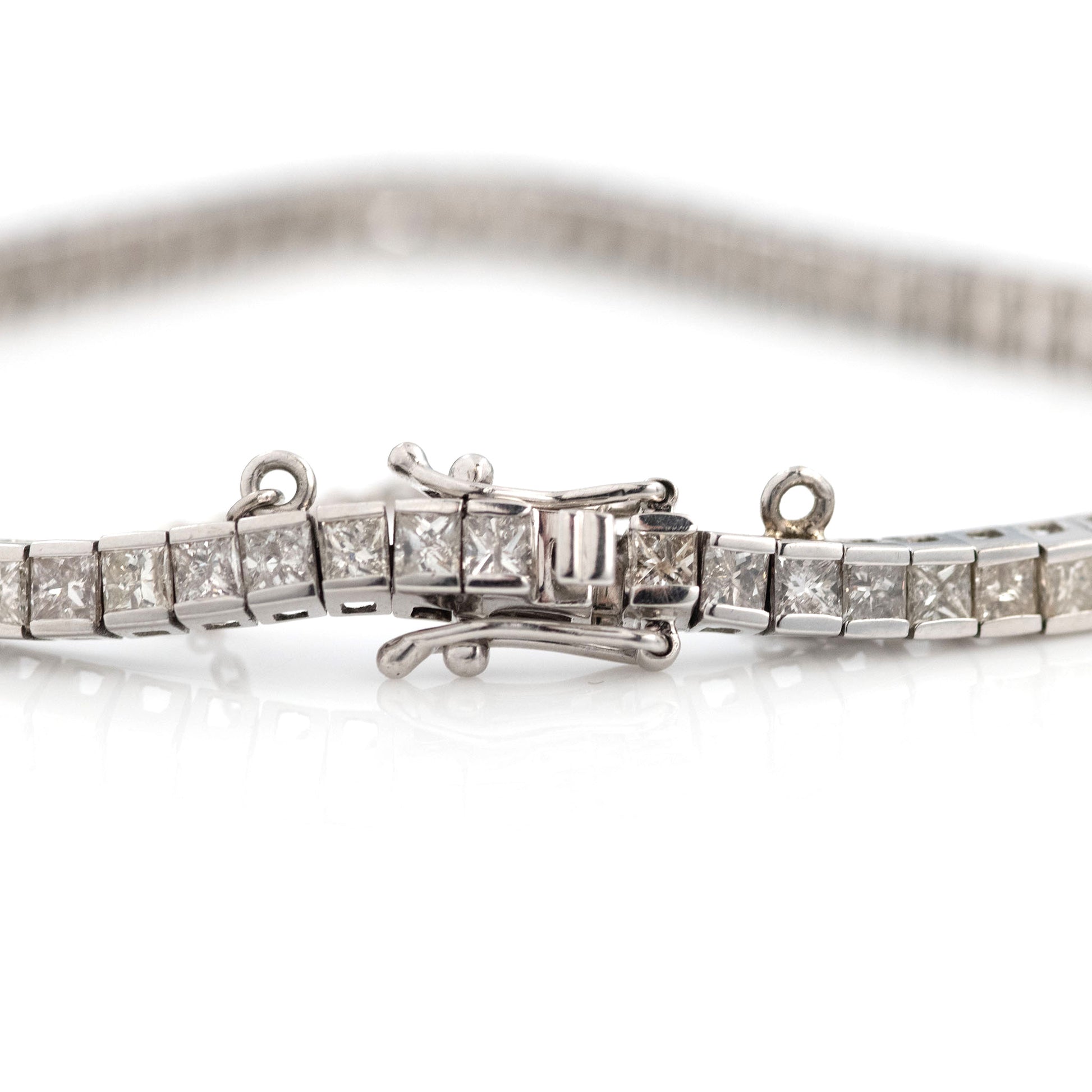 Contemporary 18ct White Gold 5 Carat Diamond Line Bracelet - Friar House
