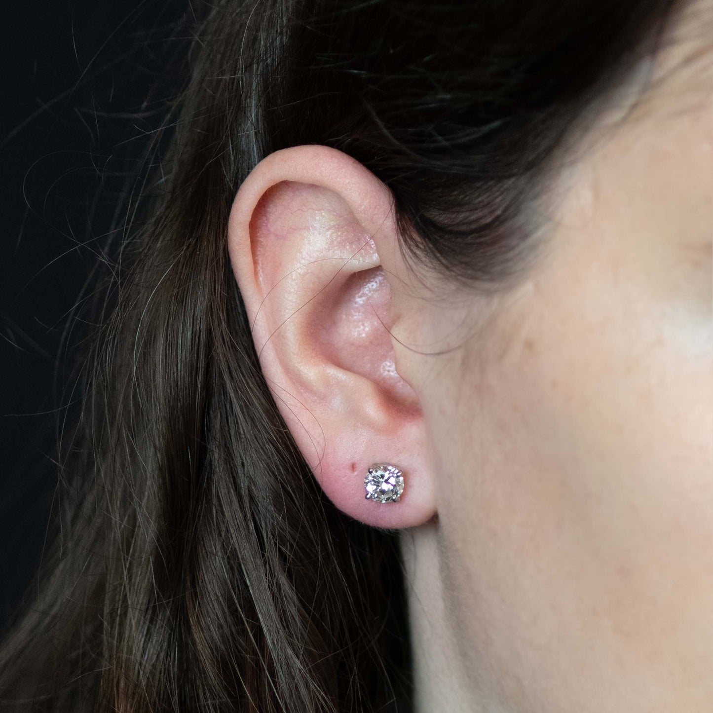 Contemporary 18ct White Gold Diamond Stud Earrings - Friar House Antique Jewellery