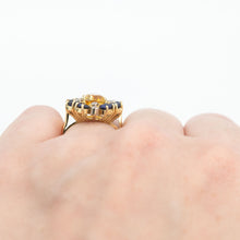Contemporary 18ct Yellow Gold Yellow and Blue Sapphire Cluster Ring - Friar House