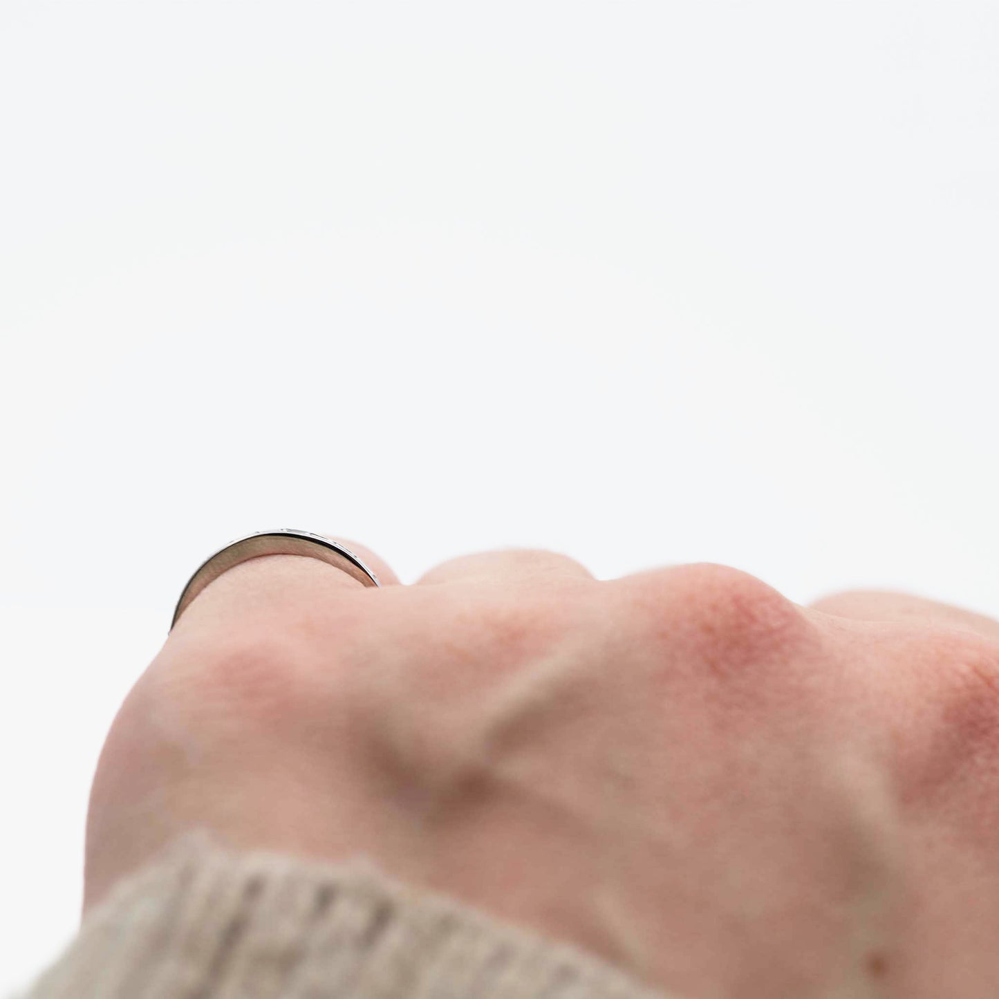 Contemporary Platinum Diamond Eternity Ring Size H 1/2 Baguette Cut - Friar House