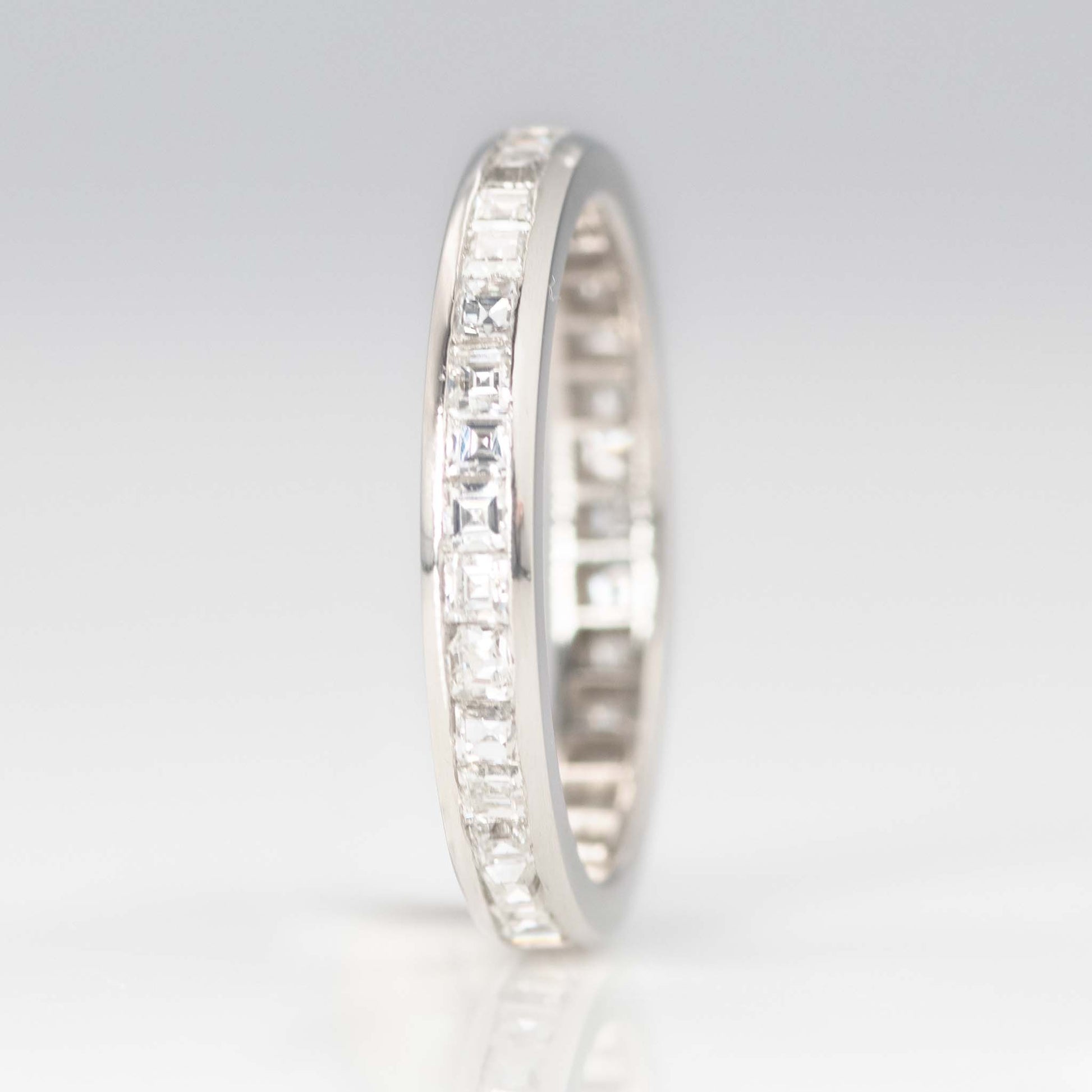 Contemporary Platinum Diamond Eternity Ring Size P 1/2 - Friar House