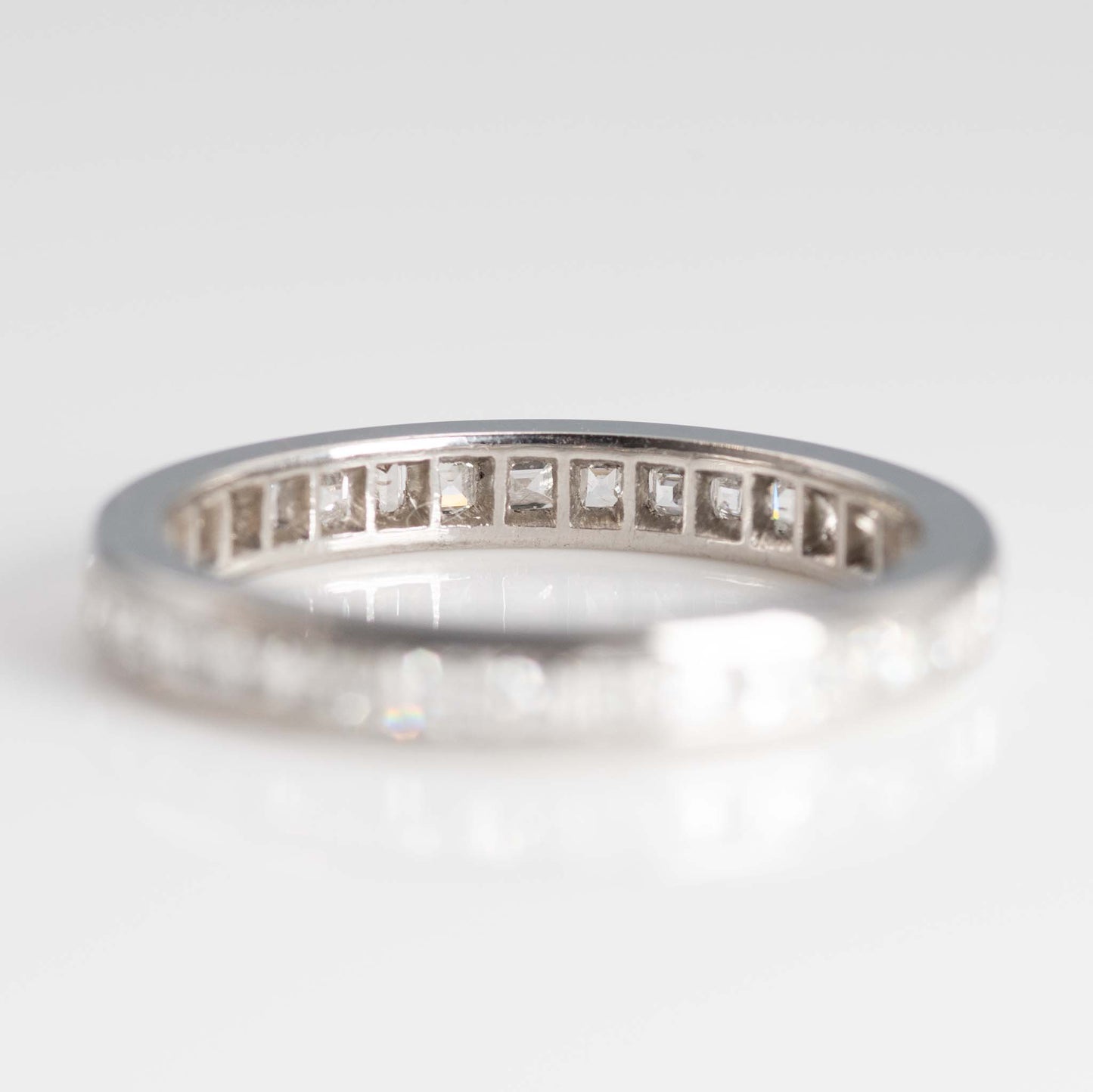 Contemporary Platinum Diamond Eternity Ring Size P 1/2 - Friar House