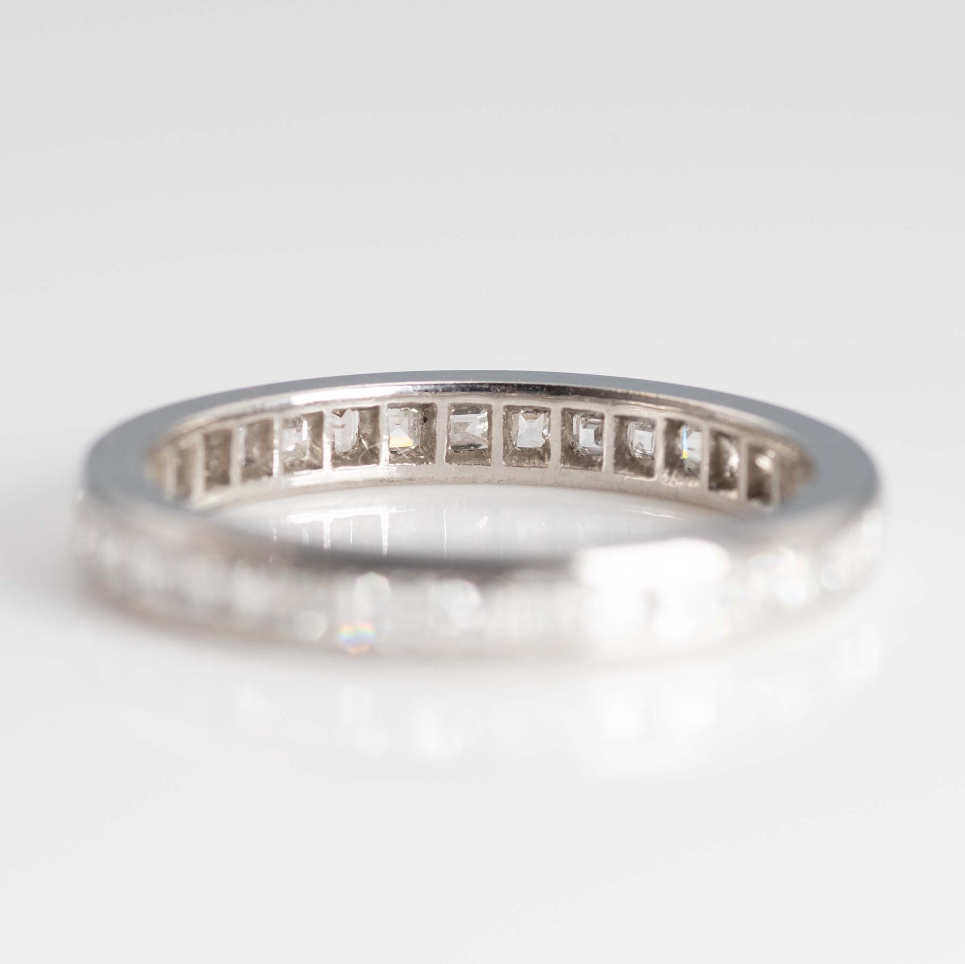 Contemporary Platinum Diamond Eternity Ring Size P 1/2 - Friar House