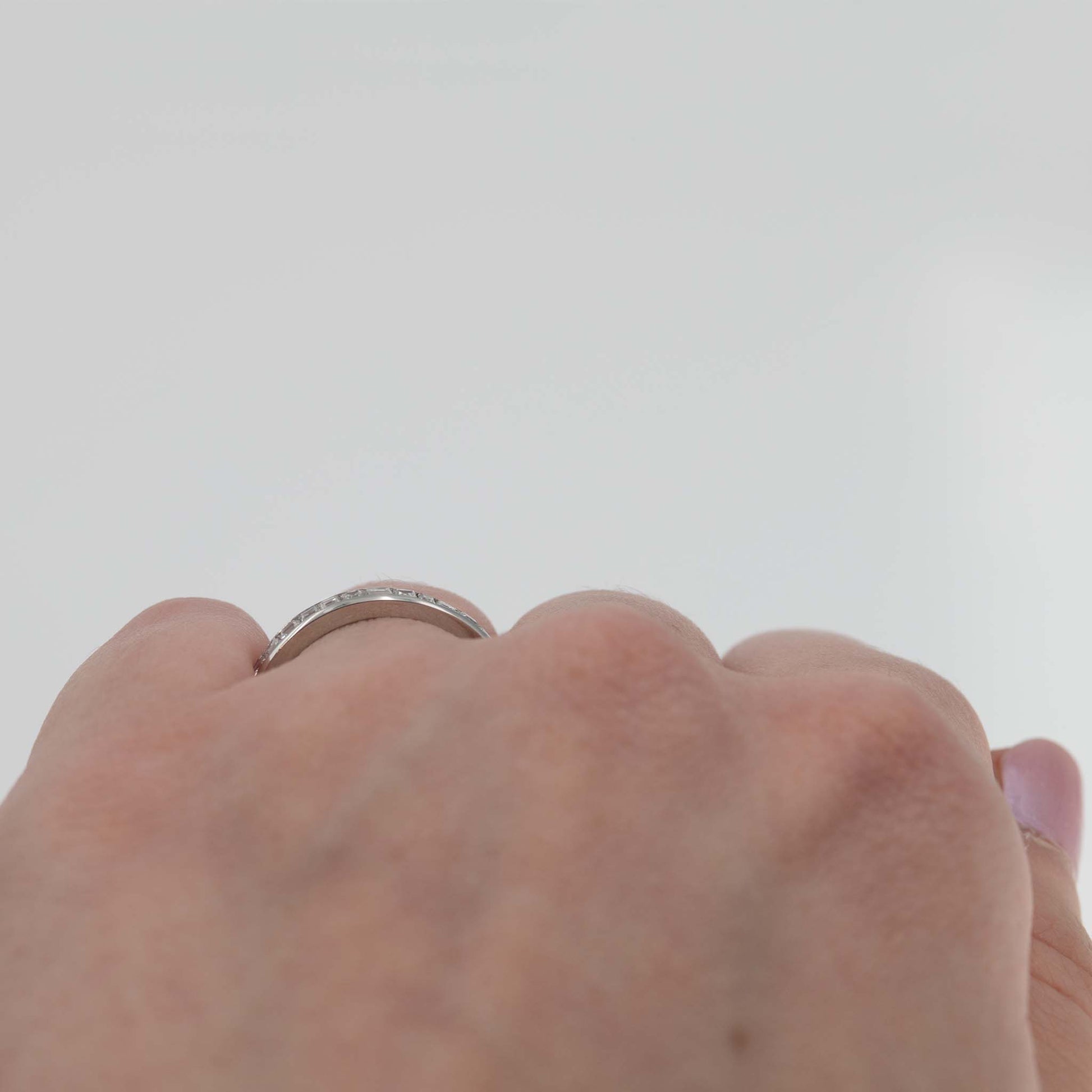 Contemporary Platinum Diamond Eternity Ring Size P 1/2 - Friar House