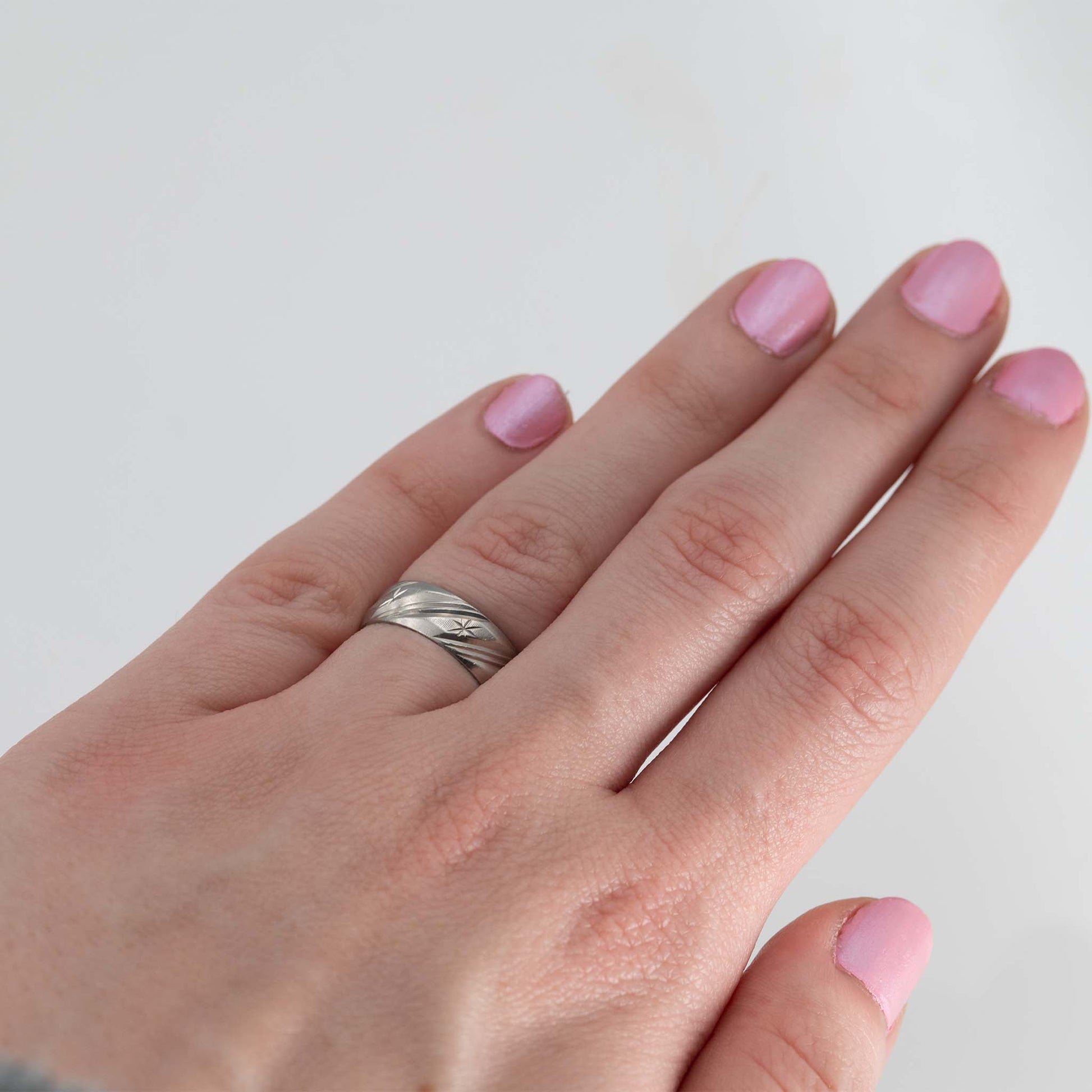 Contemporary Platinum Wedding Band, circa 1970 - Friar House