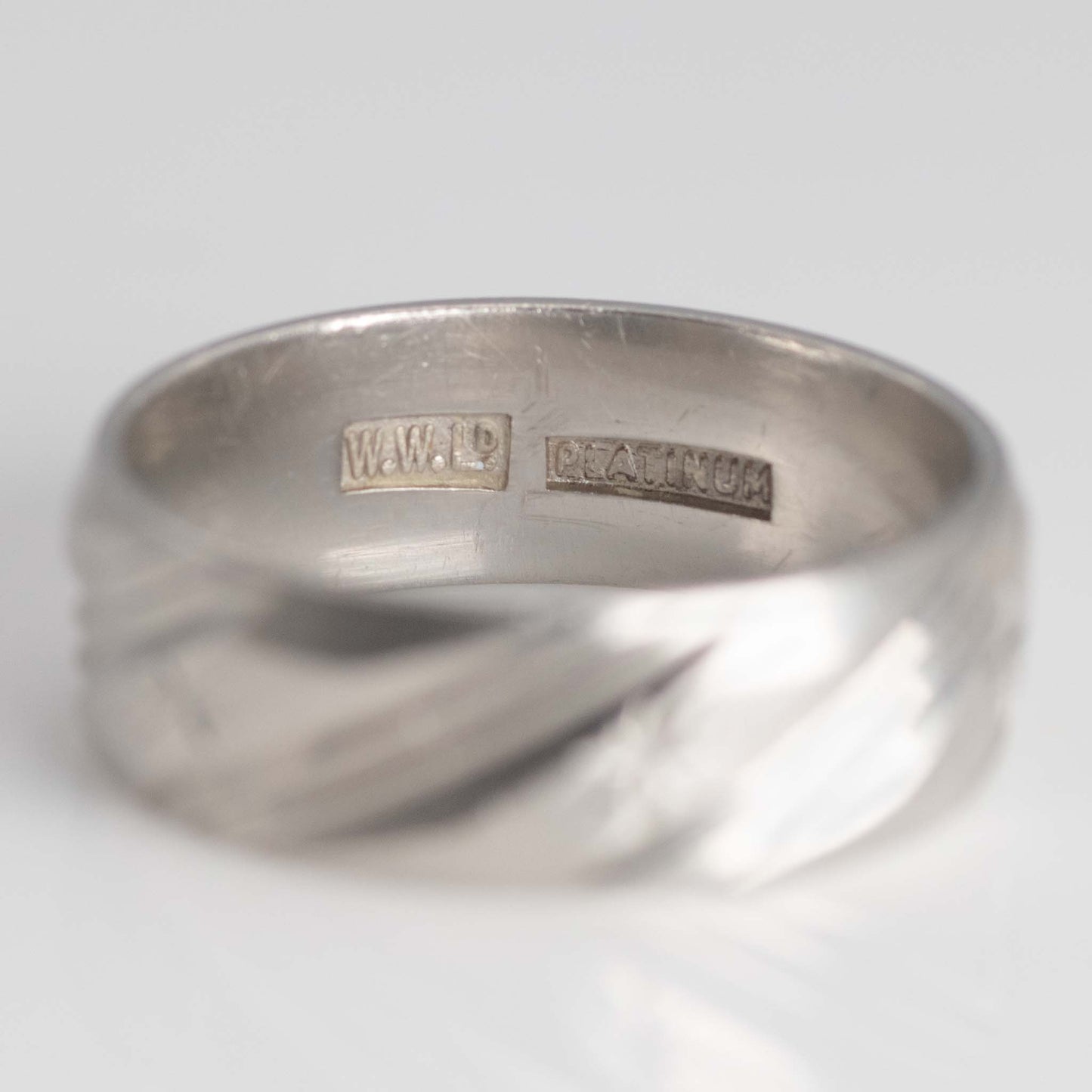 Contemporary Platinum Wedding Band, circa 1970 - Friar House
