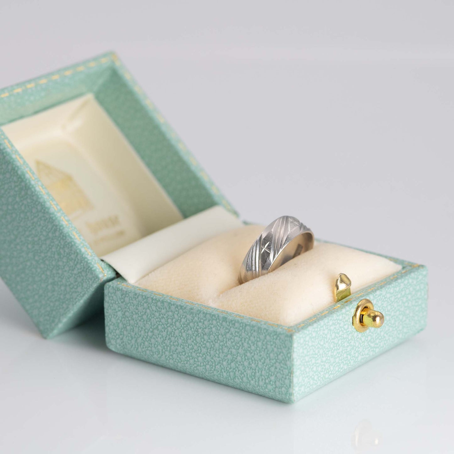Contemporary Platinum Wedding Band, circa 1970 - Friar House