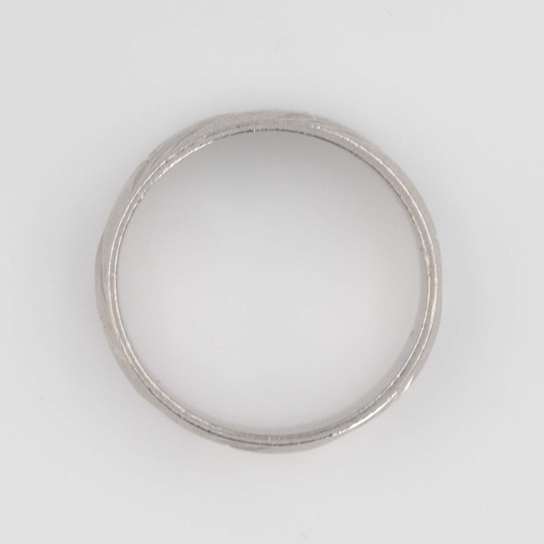 Contemporary Platinum Wedding Band, circa 1970 - Friar House