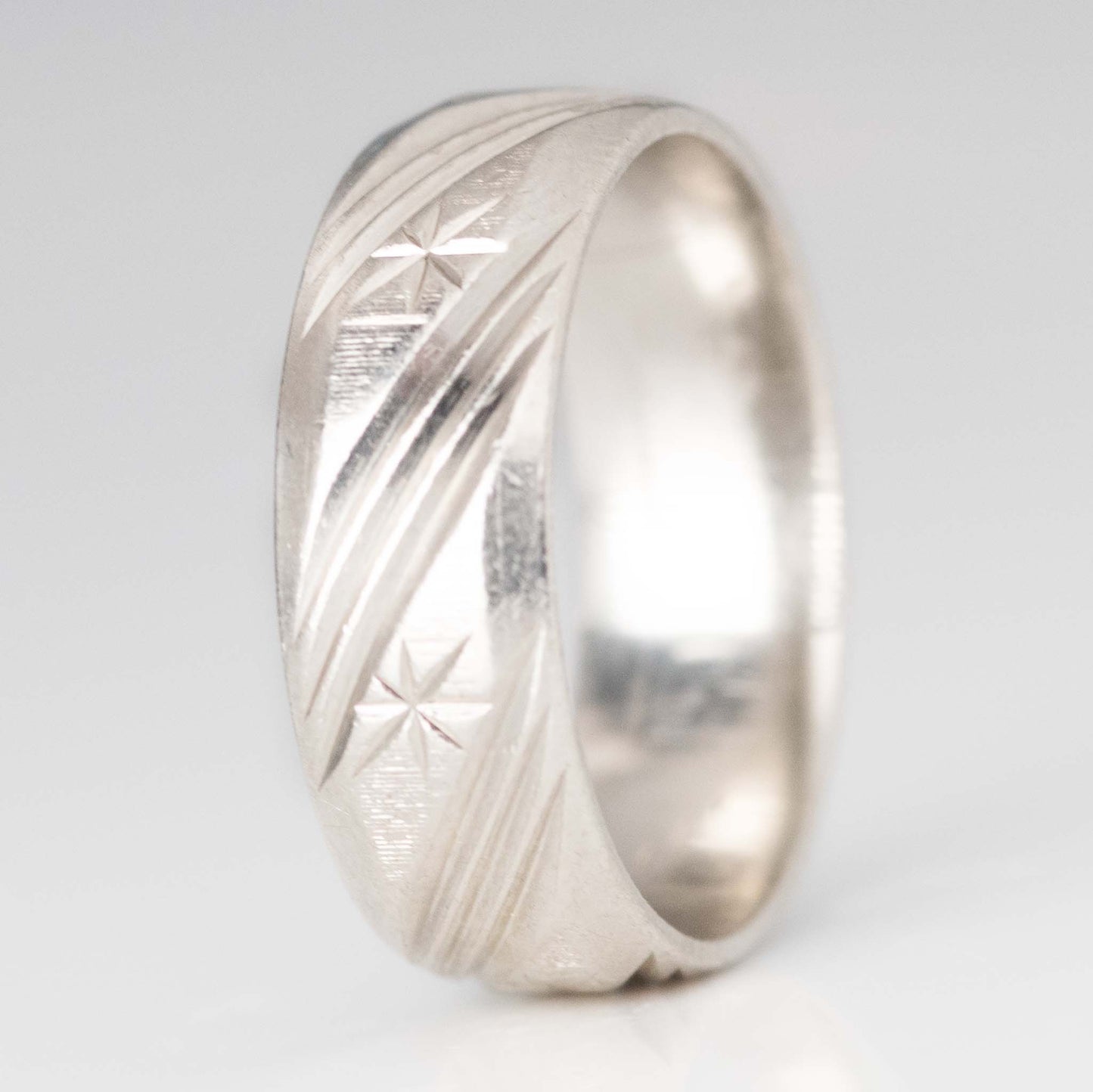 Contemporary Platinum Wedding Band, circa 1970 - Friar House