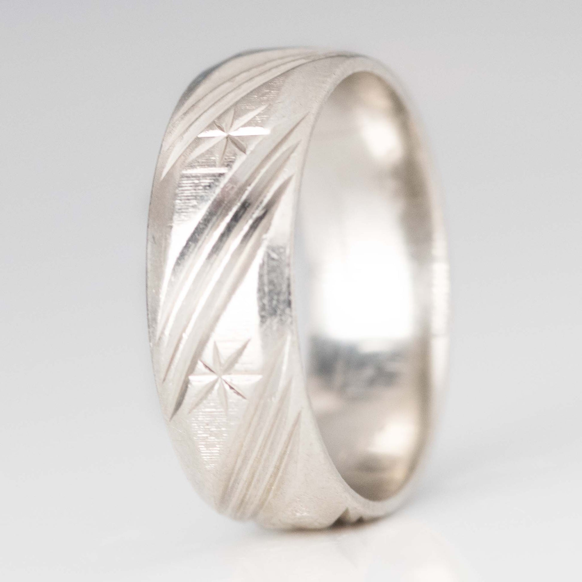 Contemporary Platinum Wedding Band, circa 1970 - Friar House