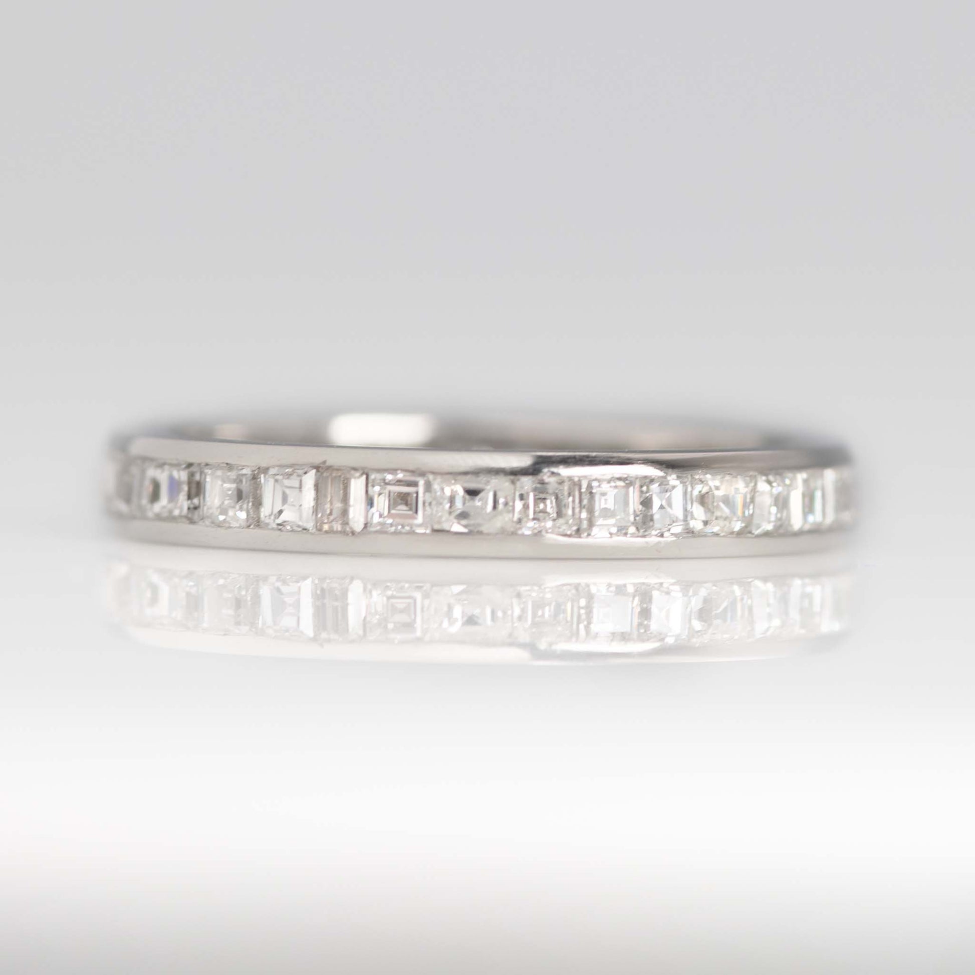 Contemporary Platinum Diamond Eternity Ring Size P 1/2 - Friar House