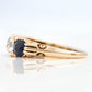 Victorian 18ct Yellow Gold Sapphire and Diamond Five Stone Ring