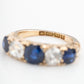 Victorian 18ct Yellow Gold Sapphire and Diamond Five Stone Ring