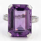 Vintage 18ct White Gold Amethyst Cocktail Ring