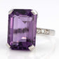 Vintage 18ct White Gold Amethyst Cocktail Ring