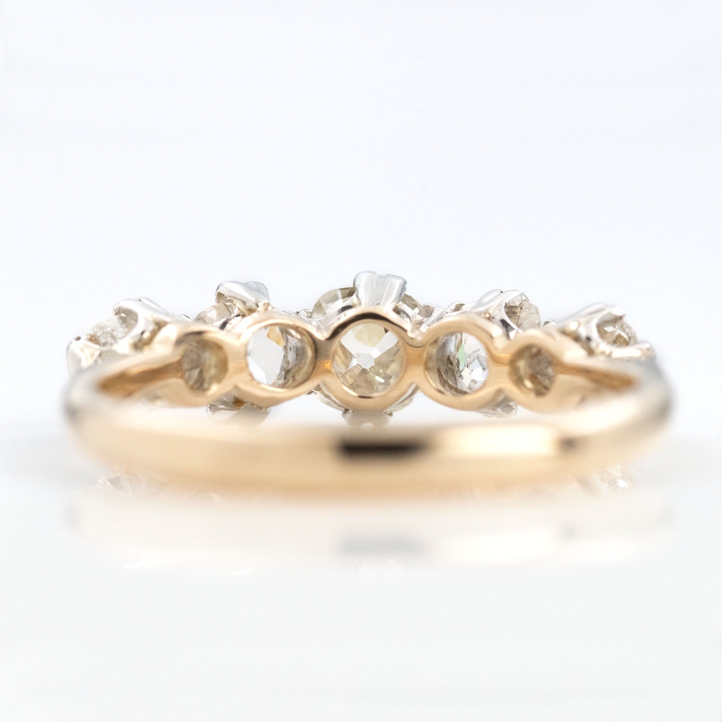 Art Deco 18ct Yellow Gold Diamond Five Stone Ring
