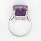 Vintage 18ct White Gold Amethyst Cocktail Ring