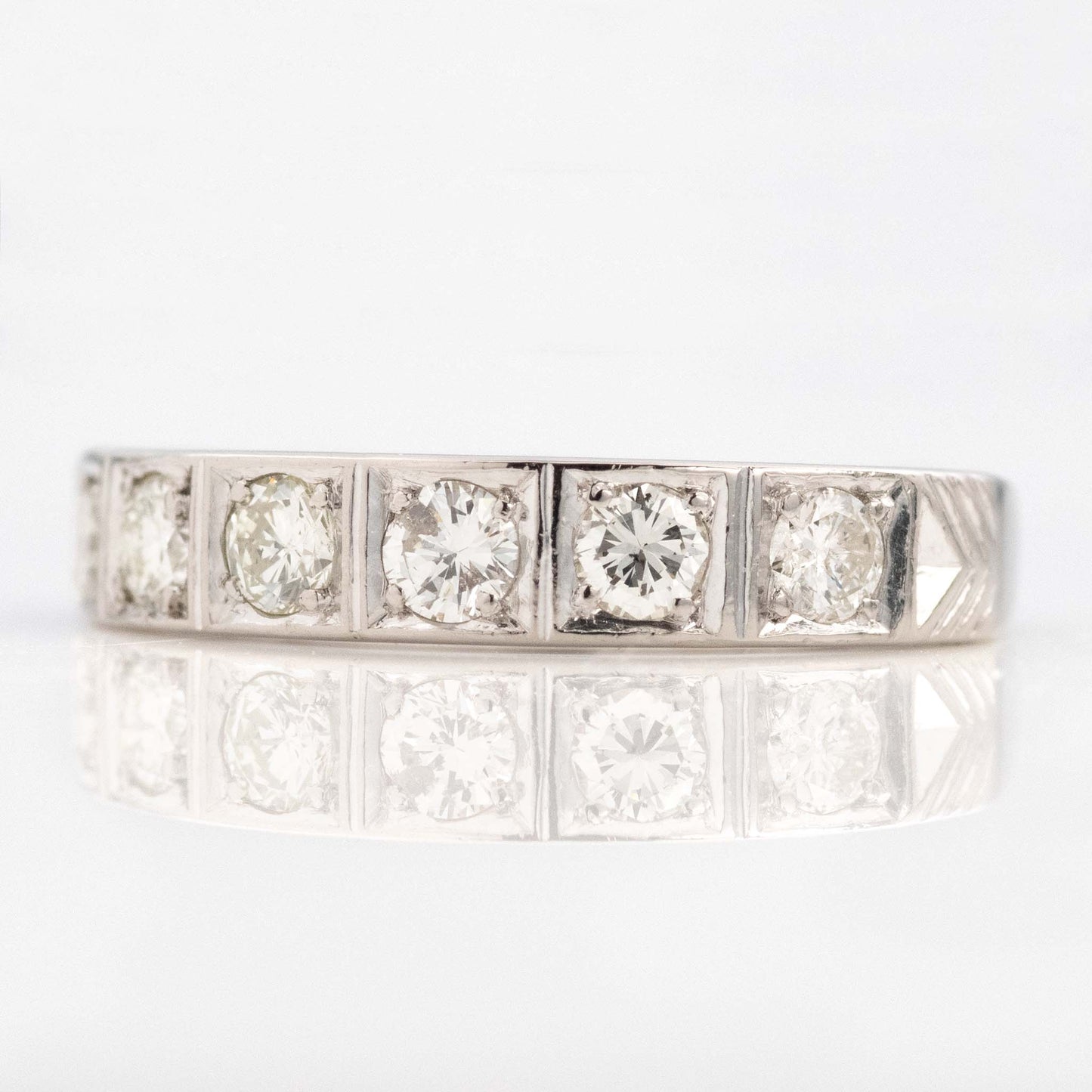 Vintage 18ct White Gold Diamond Half Eternity Ring