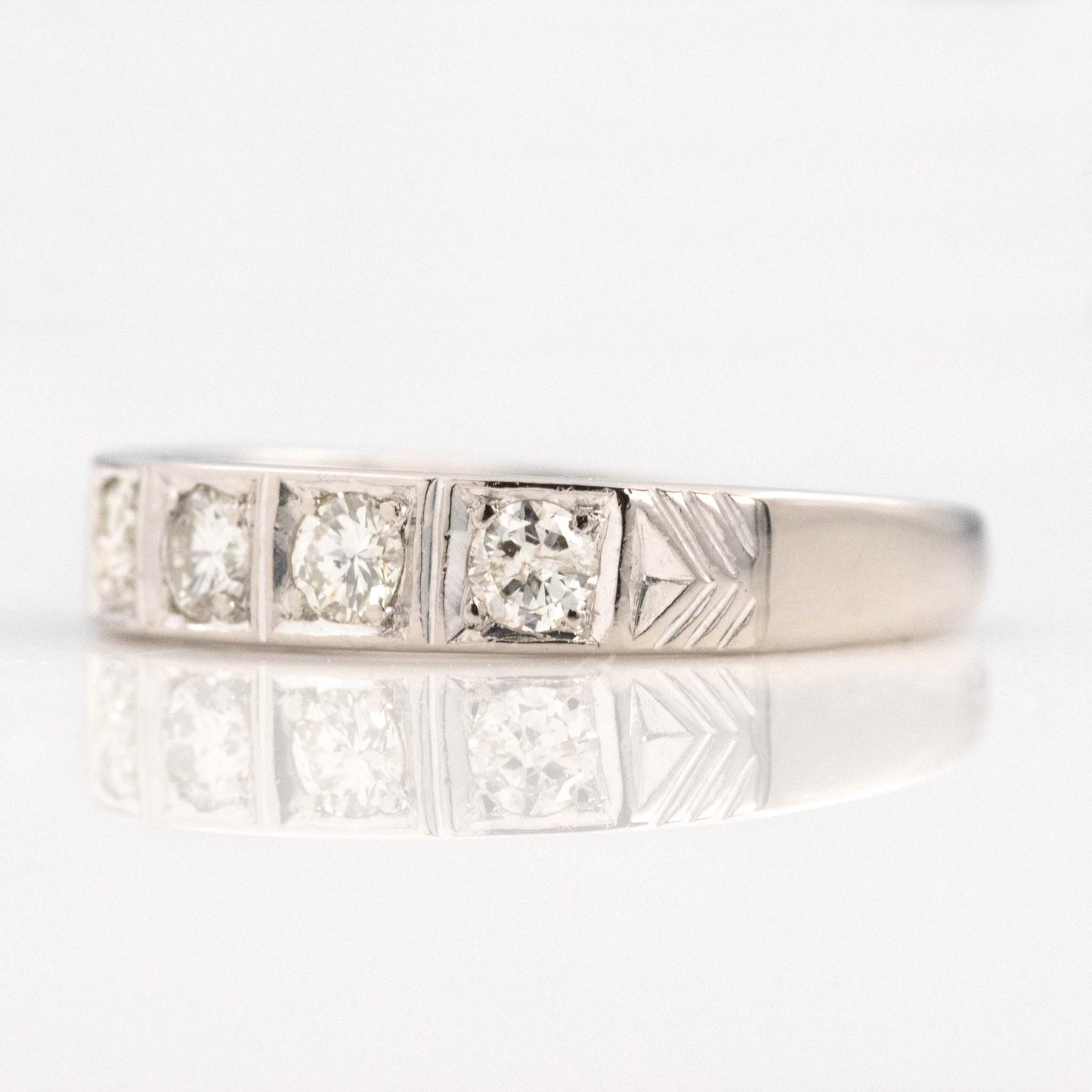 Vintage 18ct White Gold Diamond Half Eternity Ring