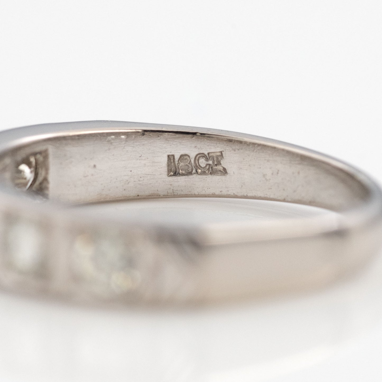Vintage 18ct White Gold Diamond Half Eternity Ring