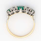 Art Deco Platinum Emerald and Diamond Five Stone Ring