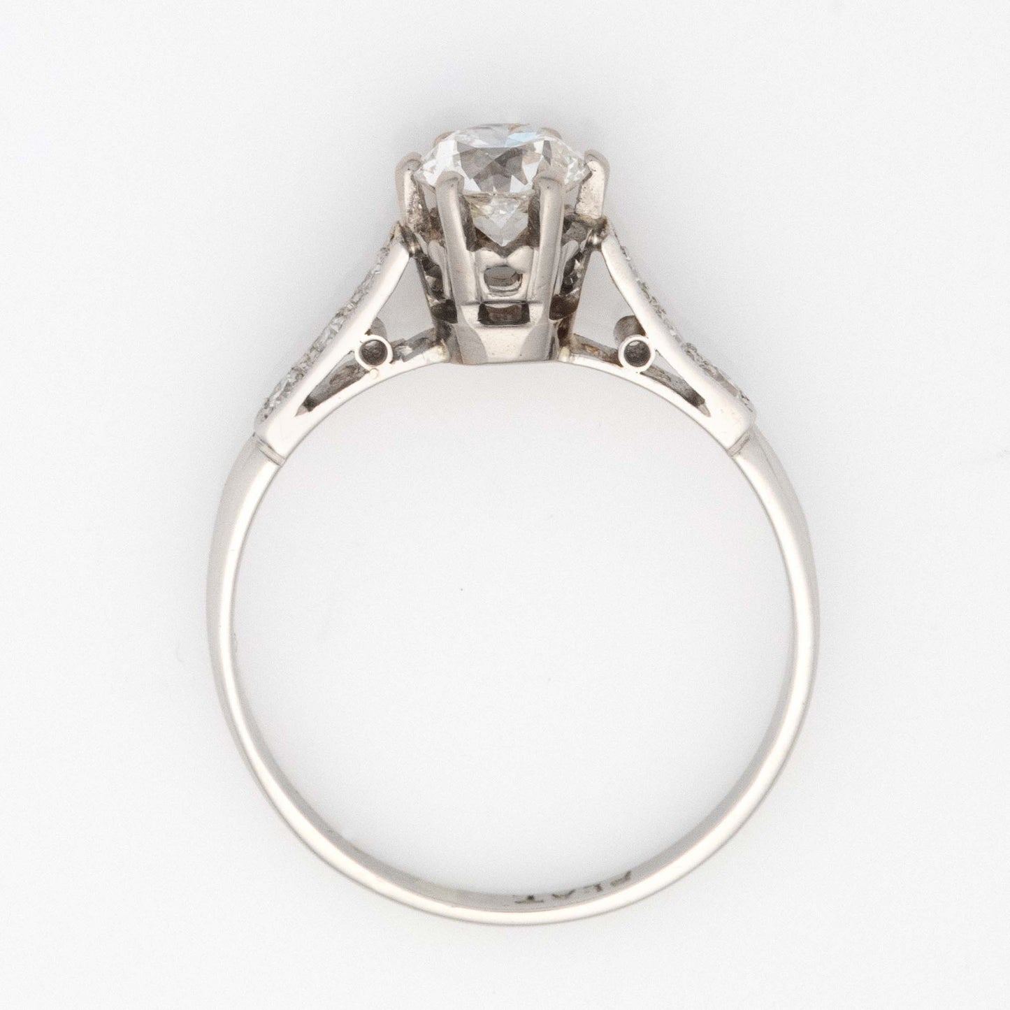 Art Deco Platinum Diamond Solitaire Engagement Ring