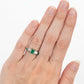 Art Deco Platinum Emerald and Diamond Five Stone Ring